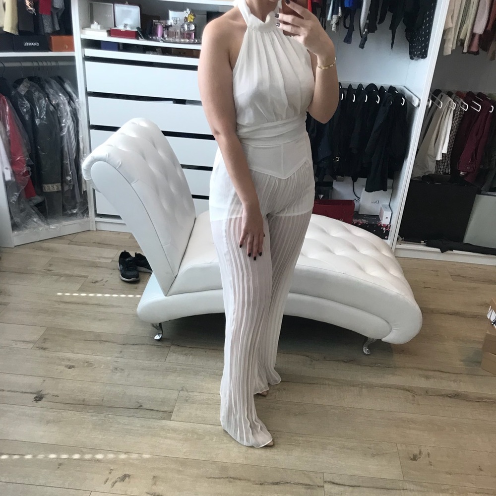 NWOT White jumper see through material side boob